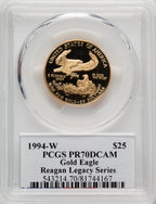 1994-W $25 Half-Ounce Gold Eagle Michael Reagan PCGS PR70