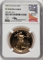 1997-W $50 One-Ounce Gold Eagle NGC PF70 Mercanti Signed
