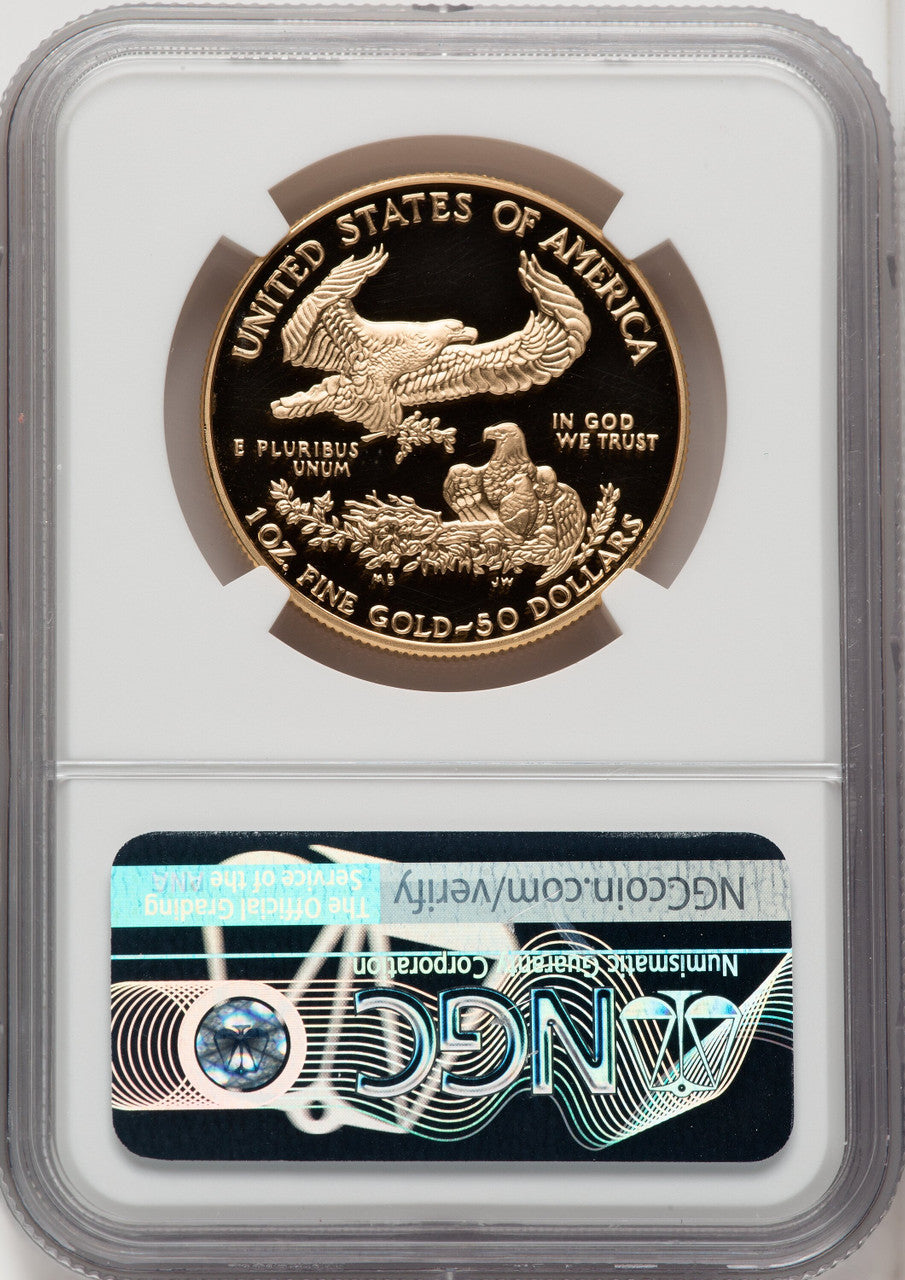 1997-W $50 One-Ounce Gold Eagle NGC PF70 Mercanti Signed
