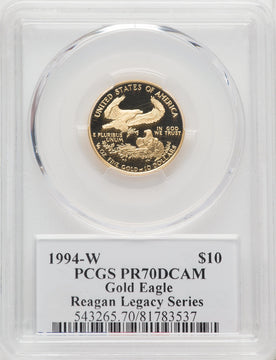 1994-W $10 Quarter-Ounce Gold Eagle Michael Reagan PCGS PR70