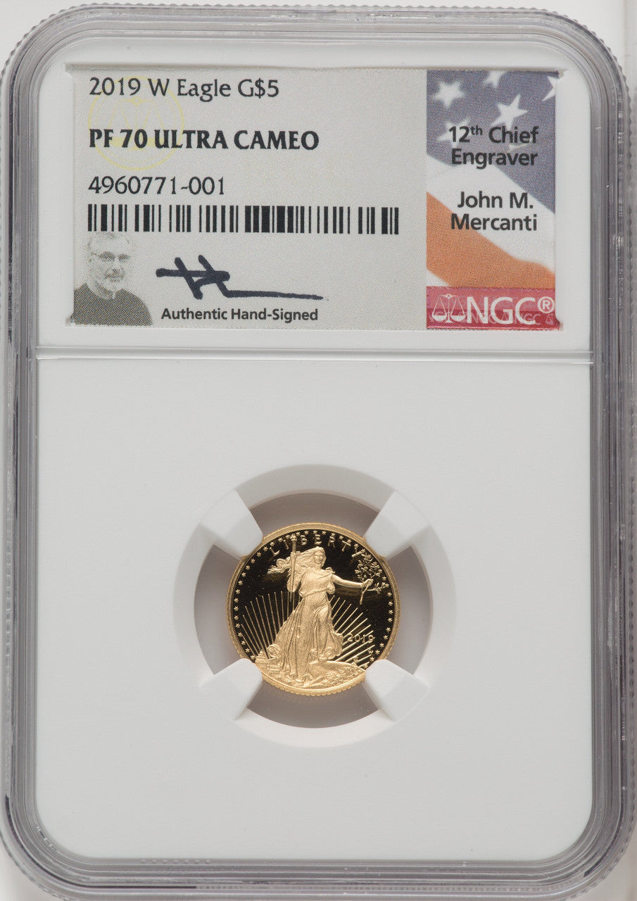 2019-W $5 One-Tenth Ounce Gold Eagle NGC PF70
