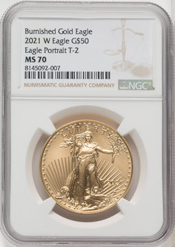 2021-W One-Ounce Gold Eagle Type Two Burnished NGC MS70 (765919032)