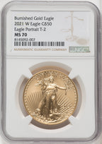 2021-W One-Ounce Gold Eagle Type Two Burnished NGC MS70 (765919032)