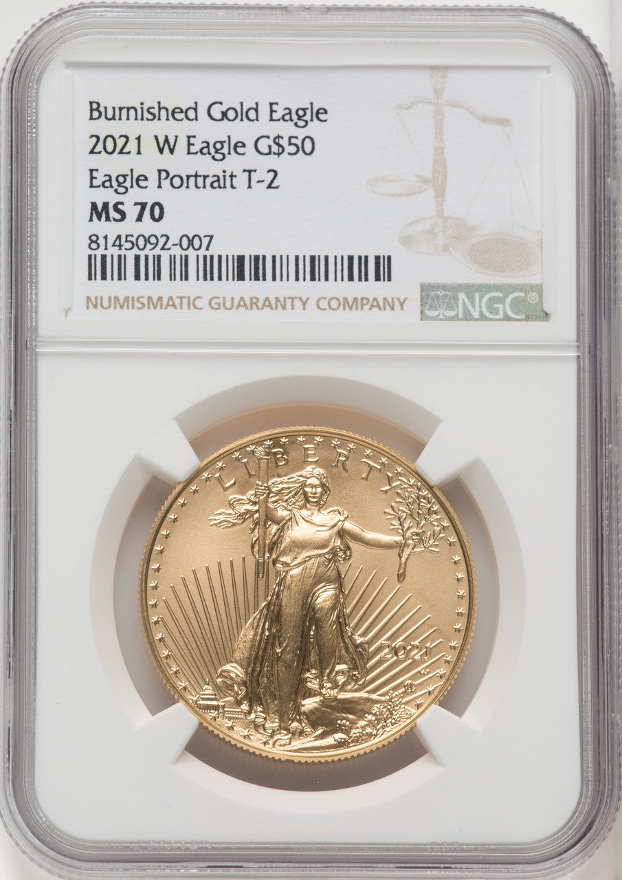 2021-W One-Ounce Gold Eagle Type Two Burnished NGC MS70 (765919032)