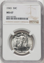 1943 50C Walking Liberty Half Dollar NGC MS67 (768118003)