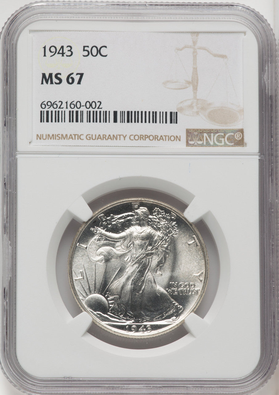 1943 50C Walking Liberty Half Dollar NGC MS67 (768118003)