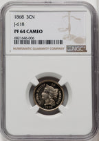 1868 3CN Judd-618 Patterns NGC MS64