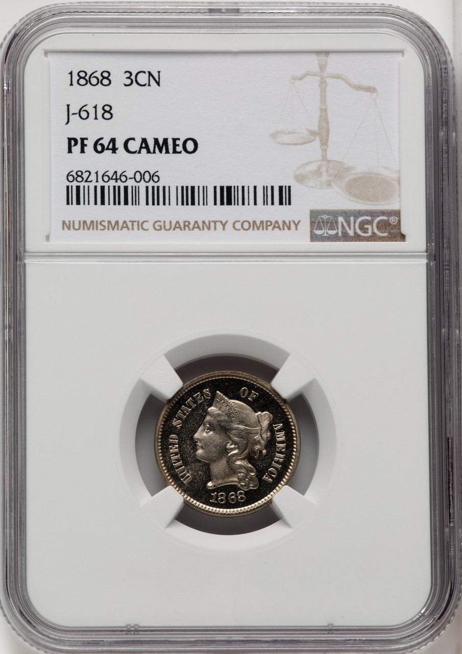 1868 3CN Judd-618 Patterns NGC MS64