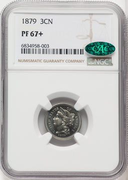 1879 3CN CAC Proof Three Cent Nickel NGC PR67+