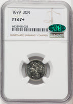 1879 3CN CAC Proof Three Cent Nickel NGC PR67+