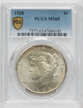 1928 $1 Peace Dollar PCGS MS65 (762422024)