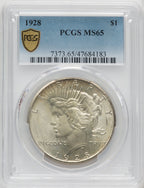 1928 $1 Peace Dollar PCGS MS65 (762422024)