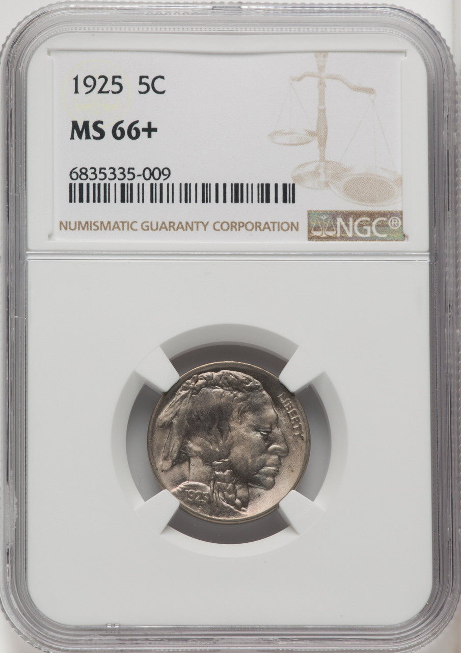 1925 5C Buffalo Nickel NGC MS66+