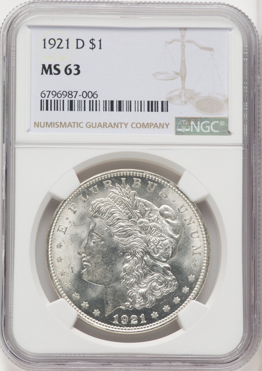 1921-D $1 Morgan Dollar NGC MS63