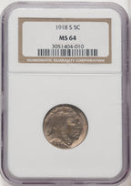 1918-S 5C Buffalo Nickel NGC MS64 (768224009)