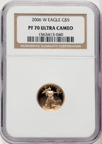 2006-W $5 Tenth-Ounce Gold Eagle Brown Label NGC PF70