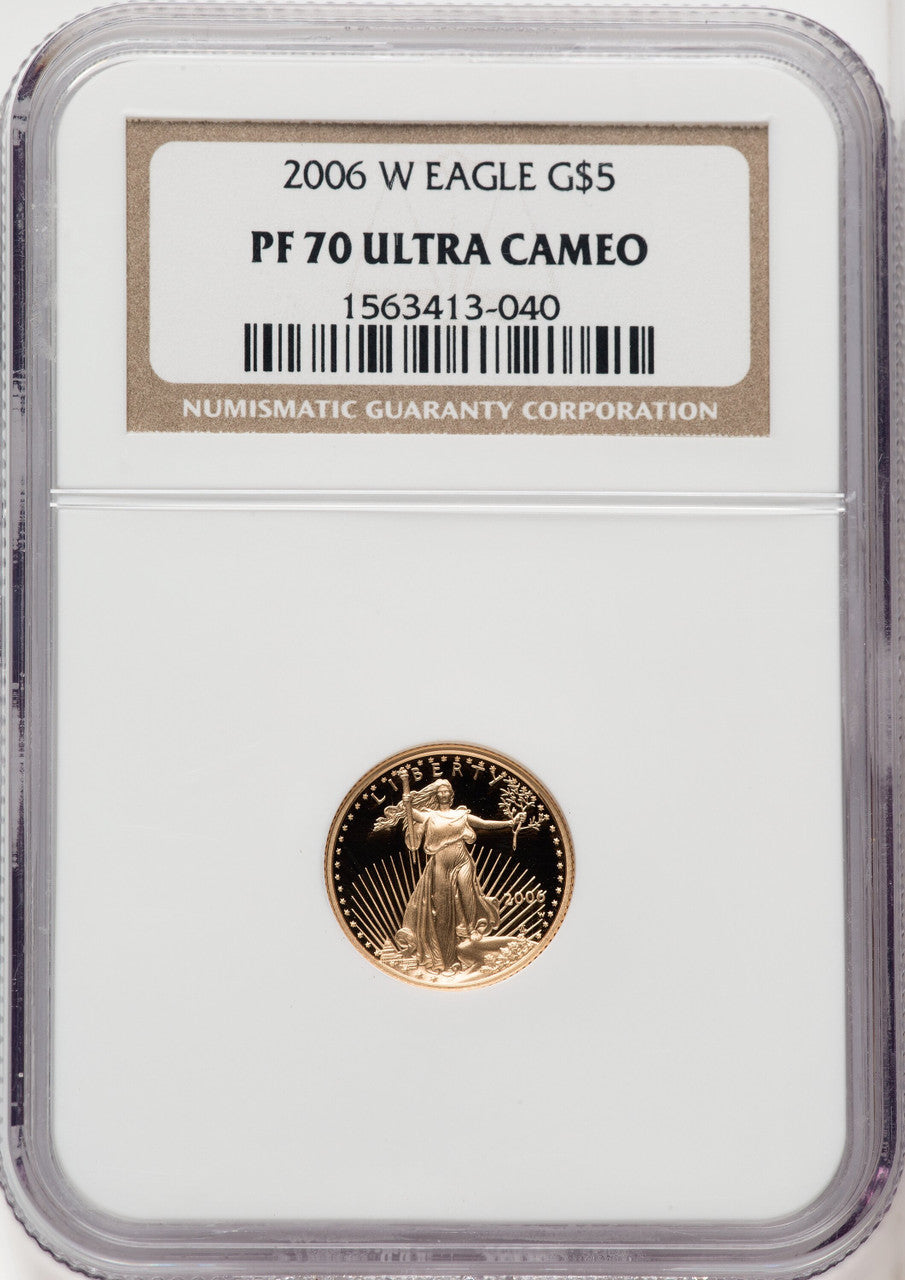 2006-W $5 Tenth-Ounce Gold Eagle Brown Label NGC PF70