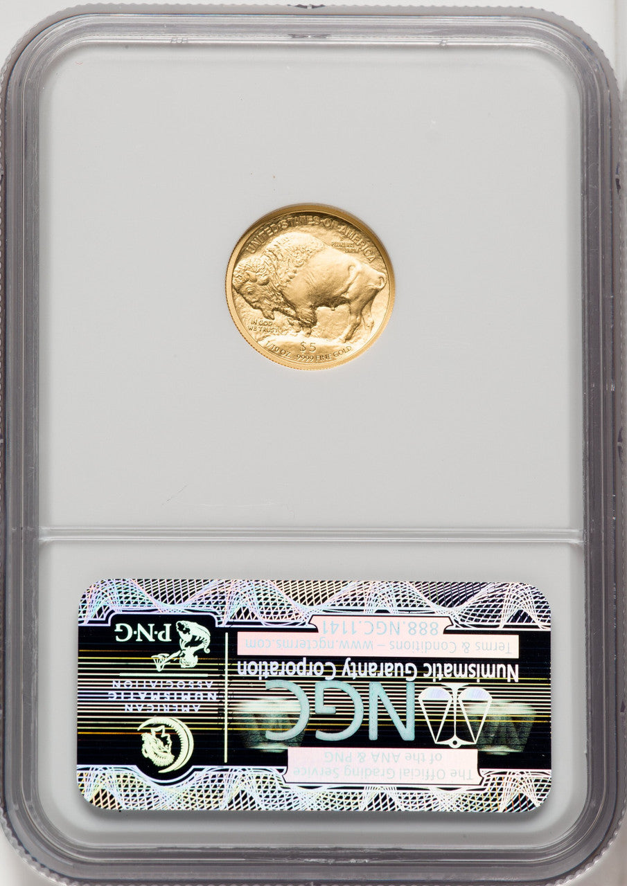 2008-W $5 Tenth-Ounce Gold Buffalo .9999 Fine Gold NGC MS70 (768176034)