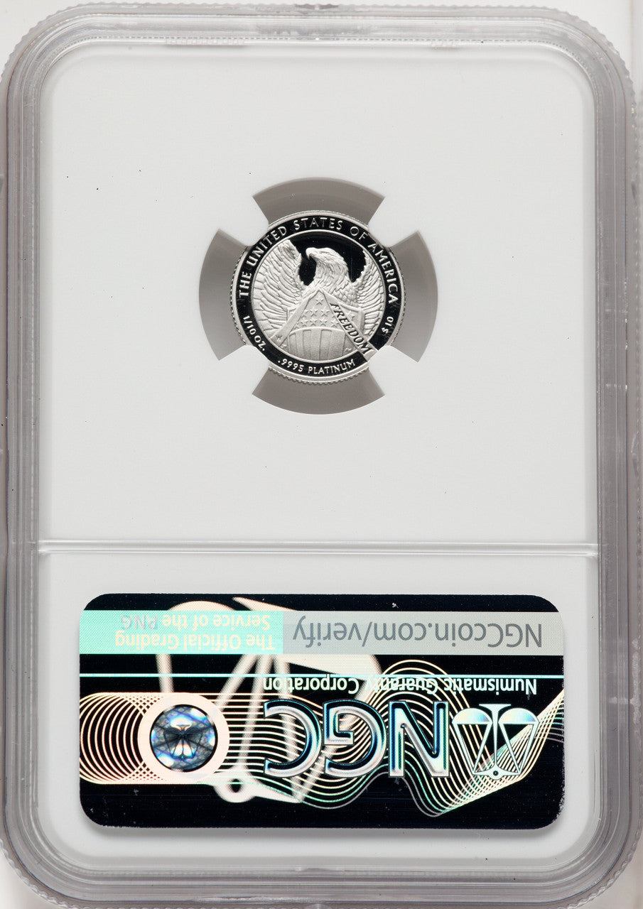2007-W $10 Tenth-Ounce Platinum Eagle Mike Castle NGC PF70