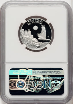 1998-W $50 Half-Ounce Platinum Eagle Mike Castle NGC PF70