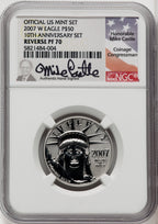 2007-W $50 Half-Ounce Platinum Eagle Reverse Proof Mike Castle NGC PF70 (767932028)