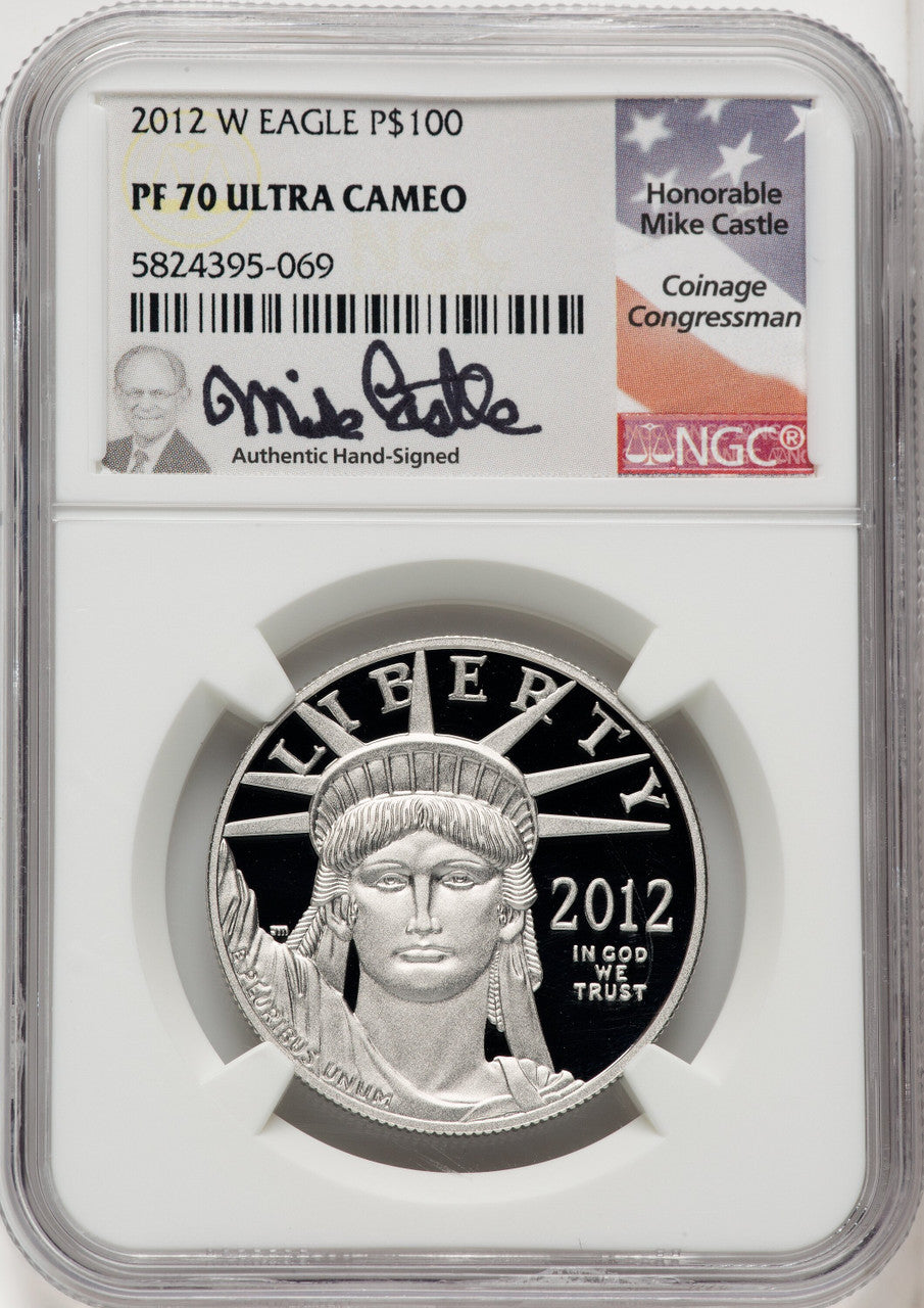 2012-W $100 One-Ounce Platinum Eagle Mike Castle NGC PF70