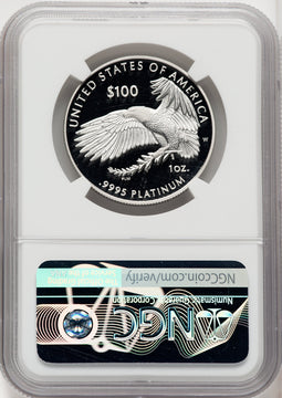 2020-W $100 One Ounce Platinum Eagle Happiness First Strike PRDC ER Mike Castle NGC PF70