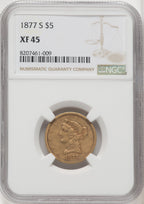 1877-S $5 Liberty Half Eagle NGC XF45