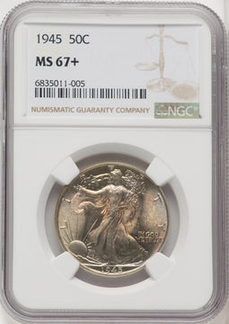 1945 50C Walking Liberty Half Dollar NGC MS67+ (768123007)