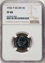 1942-P 5C TYPE 2 Proof Jefferson Nickel NGC PR68 (768121002)