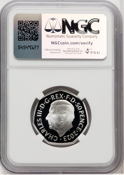 2023 G. Britain 50P The Snowman Colorized Coin NGC PF70 UCAM