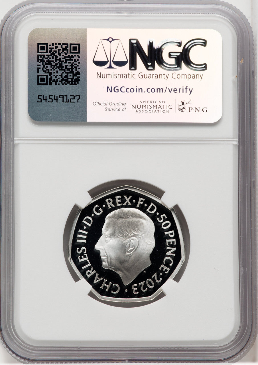 2023 G. Britain 50P The Snowman Colorized Coin NGC PF70 UCAM