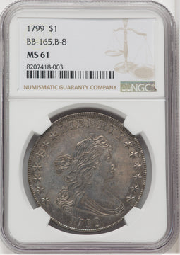 1799 $1 B-8 BB-165 Early Dollar NGC MS61