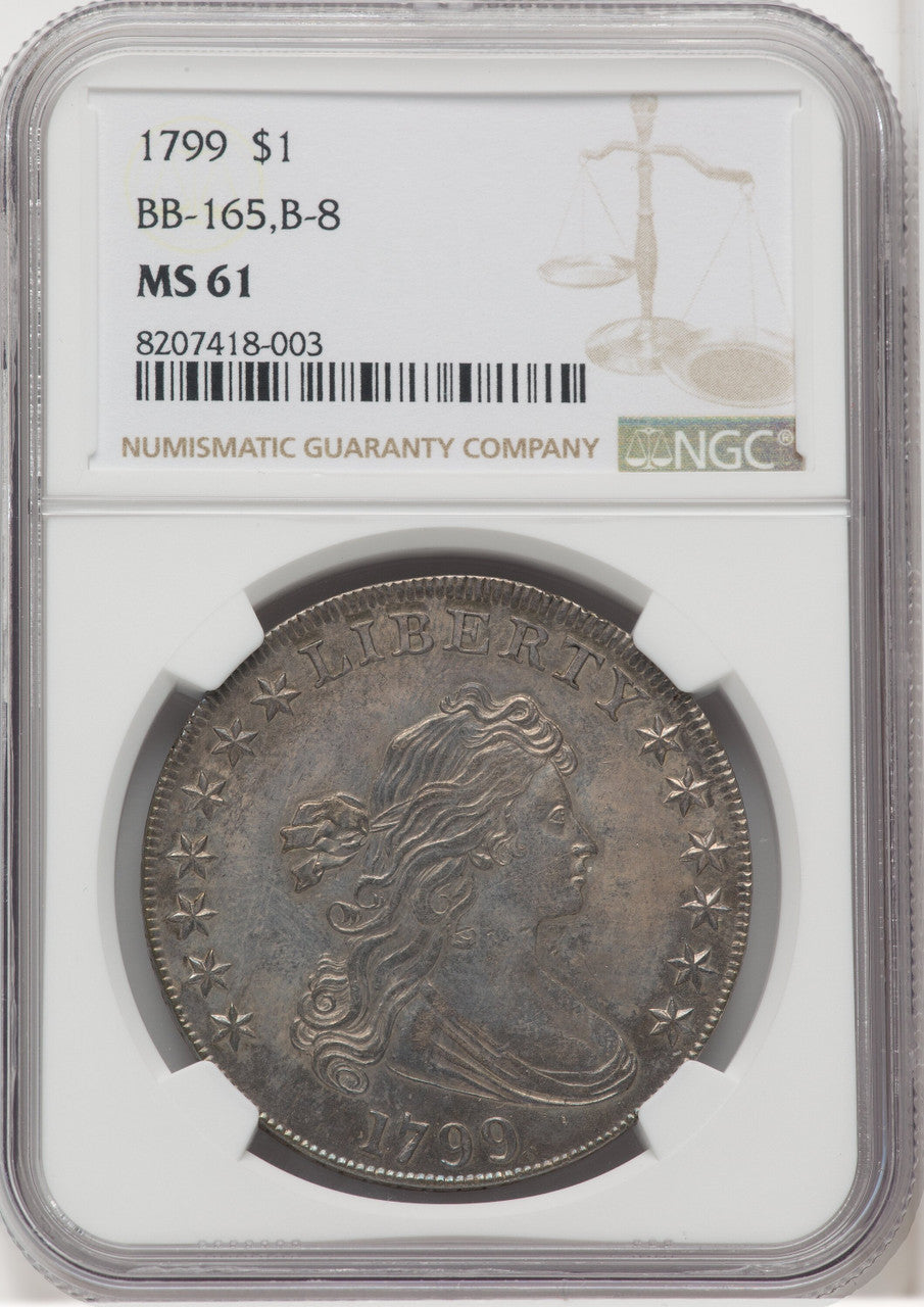 1799 $1 B-8 BB-165 Early Dollar NGC MS61
