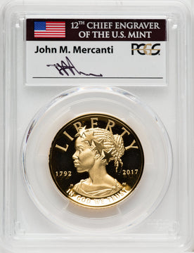 2017-W $100 American Liberty High Relief First Day of Issue Mercanti PCGS PR70