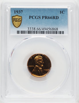 1937 1C RD Proof Lincoln Cent PCGS PR66