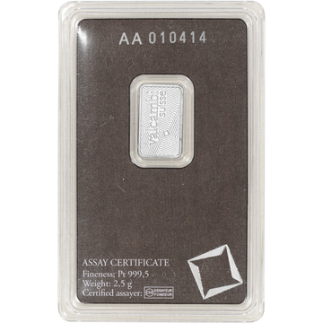 2.5 GRAM PLATINUM BAR VALCAMBI