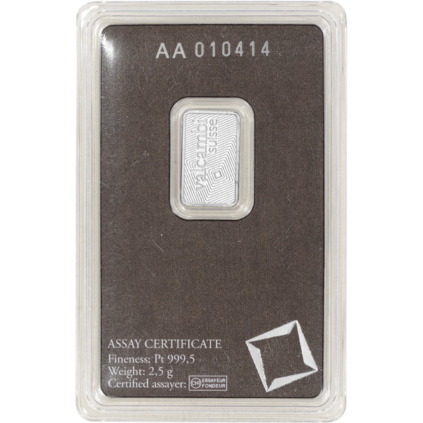 2.5 GRAM PLATINUM BAR VALCAMBI