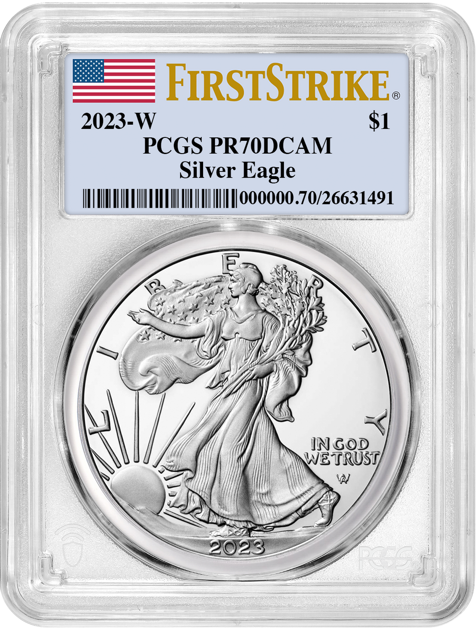 2023-W Proof Silver Eagle First Strike PCGS PR70 Deep Cameo