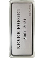 2 Ounce World Trade Center 20 Year Memorial Silver Bar - 9/11 Memorial Design