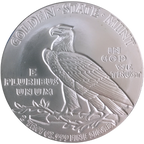2 OZ SILVER ROUND INCUSE INDIAN DESIGN GOLDEN STATE MINT