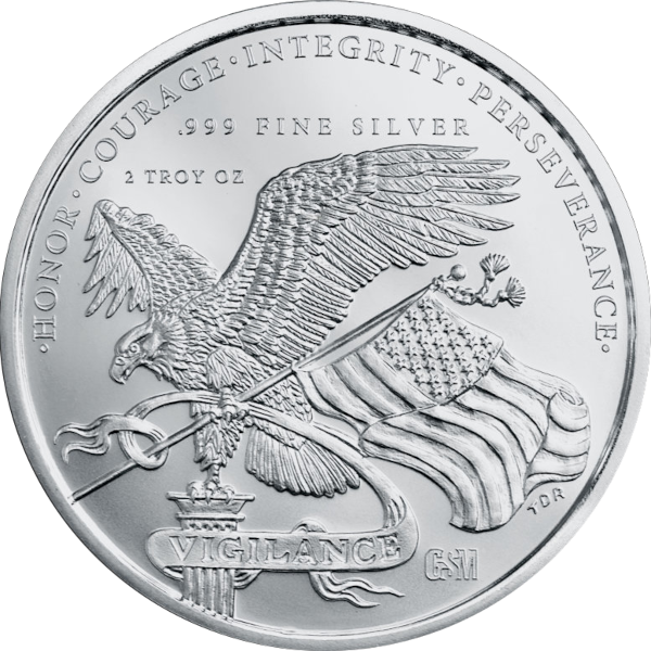 2 OZ SILVER ROUND 250TH ANNIVERSARY GOLDEN STATE MINT