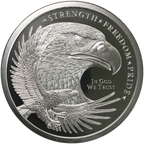 2 OZ SILVER ROUND EAGLE GOLDEN STATE MINT