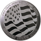 2 OZ SILVER ROUND EAGLE GOLDEN STATE MINT