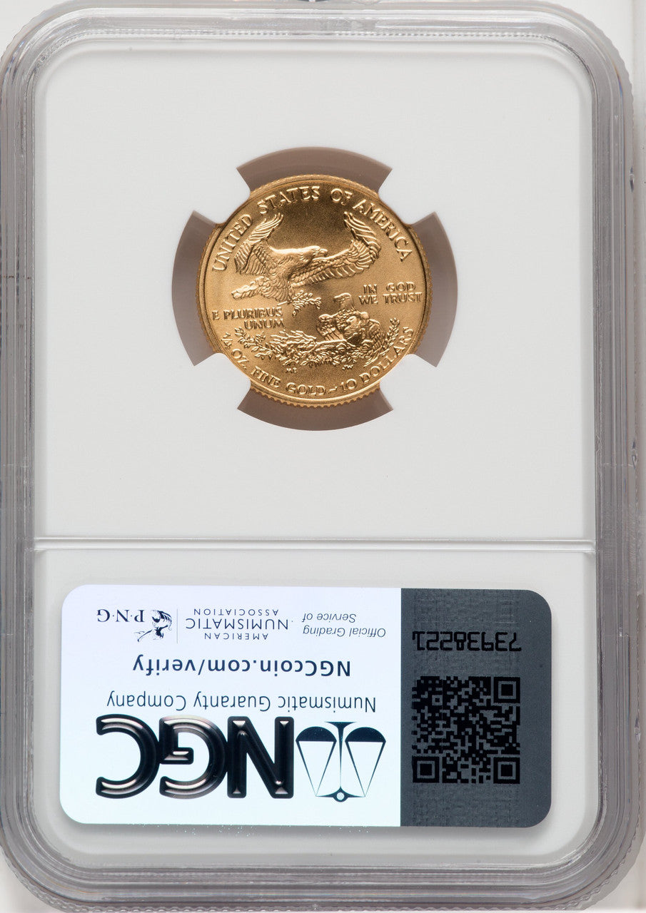 2001 $10 Quarter-Ounce Gold Eagle Brown Label NGC MS70