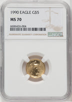 1990 $5 Tenth-Ounce Gold Eagle NGC MS70