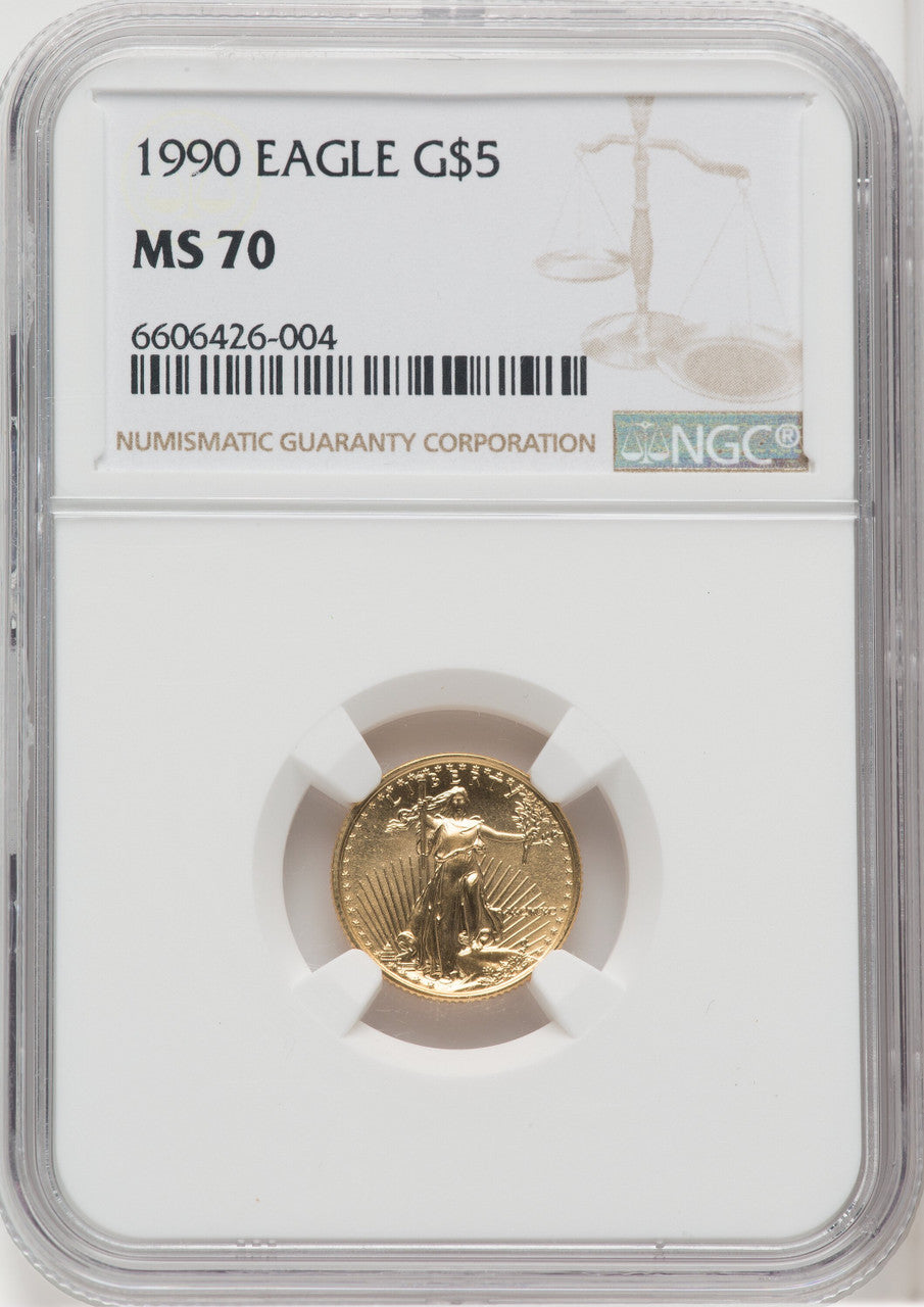 1990 $5 Tenth-Ounce Gold Eagle NGC MS70