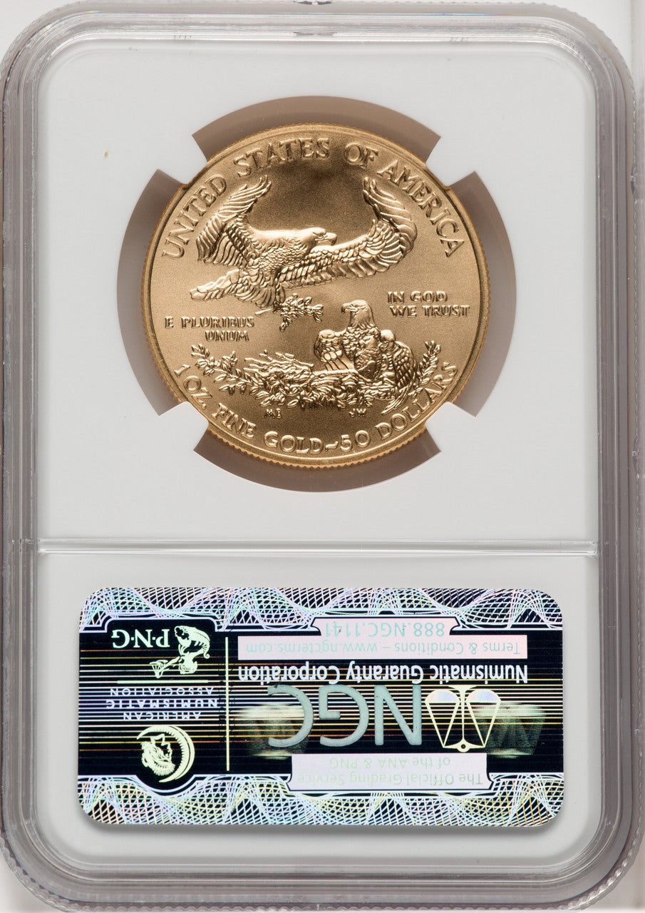 2013-W $50 One-Ounce Gold Eagle First Strike ER Blue NGC MS70