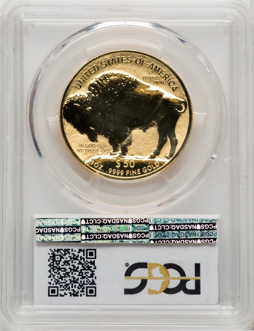 2013-W $50 One-Ounce Gold Buffalo Reverse Proof First Strike Blue Gradient PCGS PR70