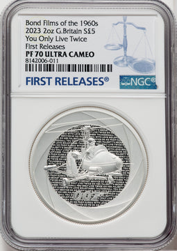 2023 G.Britain 2 oz James Bond You Only live Twice PF70 NGC